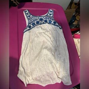 Blue stitched tank top